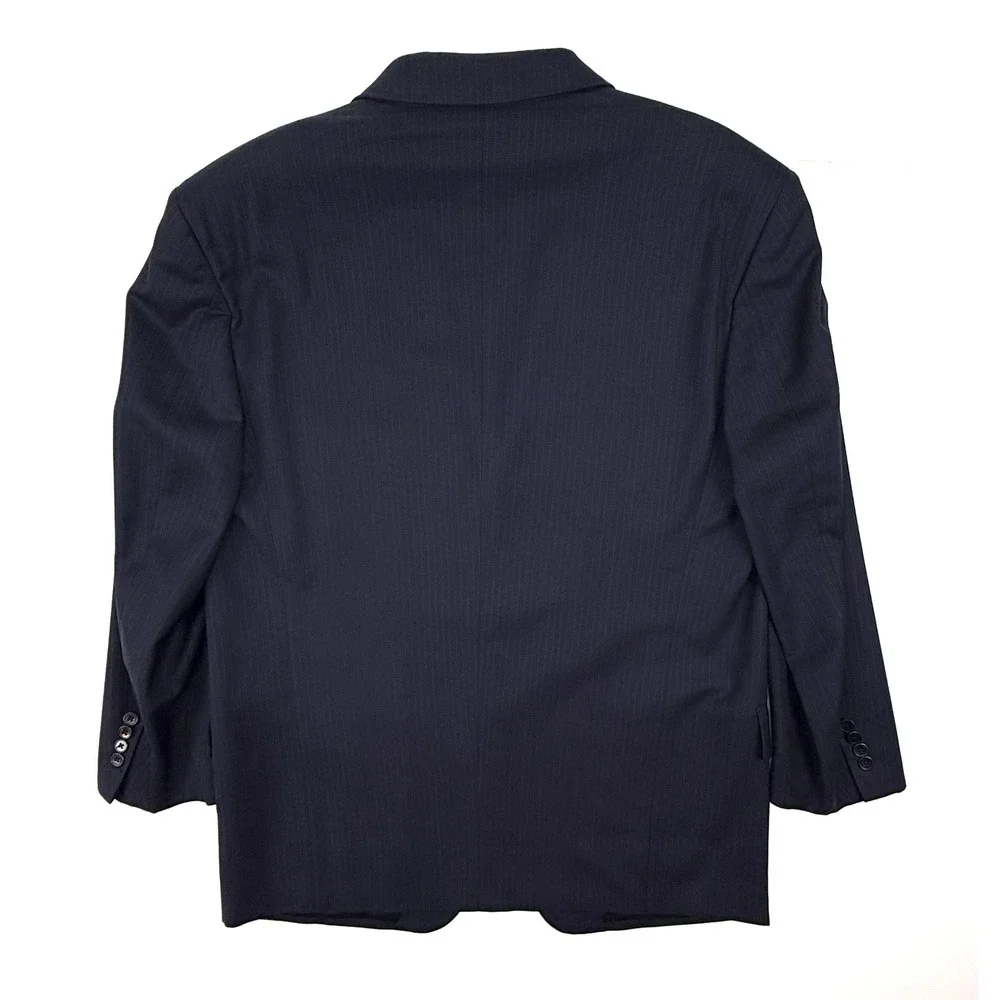 Joseph Abboud Mens 44R Navy Pinstripe Sports Coat Vintage Wool Jacket #1795